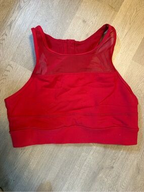 ZYIA Red Mesh-Back Crop Sports Tank